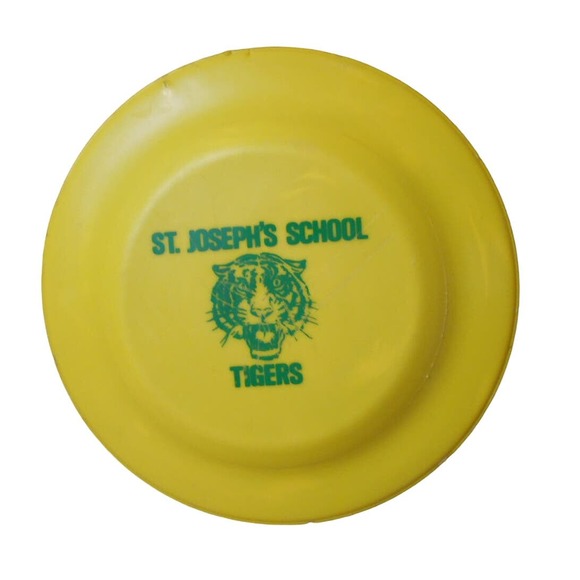 St. Joseph's School Tigers Humphrey Flyer Frisbee Yellow 9" Vintage - Picture 1 of 5